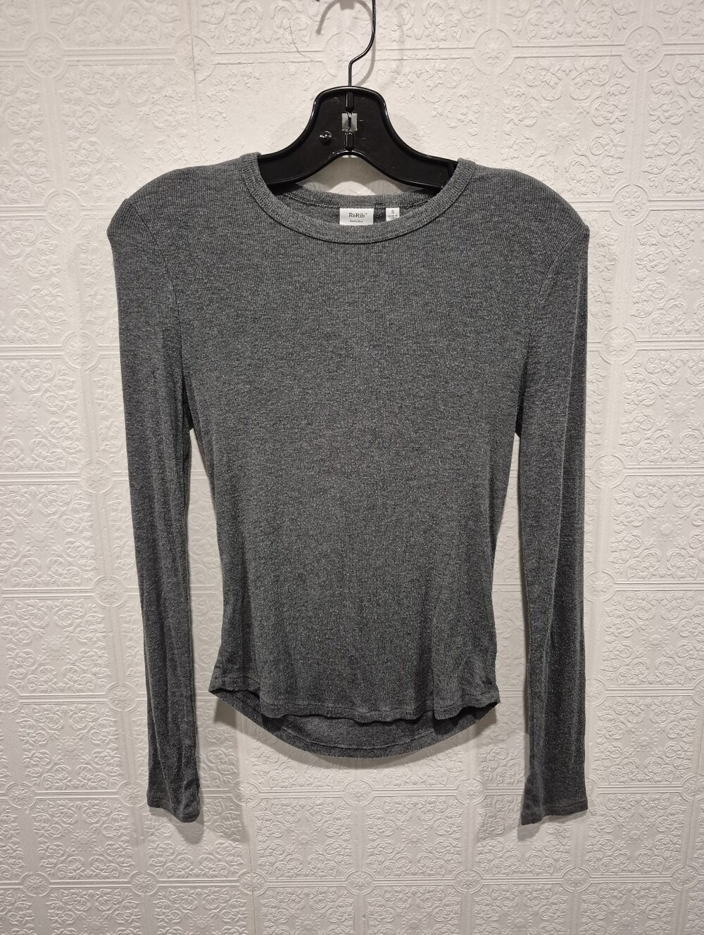 Aritzia Sunday Best Bliss Hip Longsleeve ReRib Top Heather Grey S